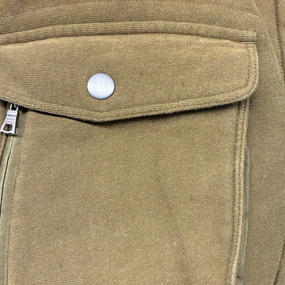 Banana Republic Full Zip Utility Hoodie Jacket Mens M Brown Gorpcore Fall
